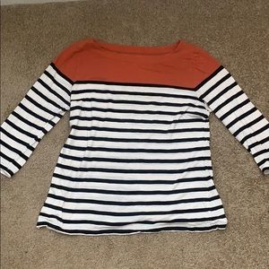 Loft black and white stripe shirt